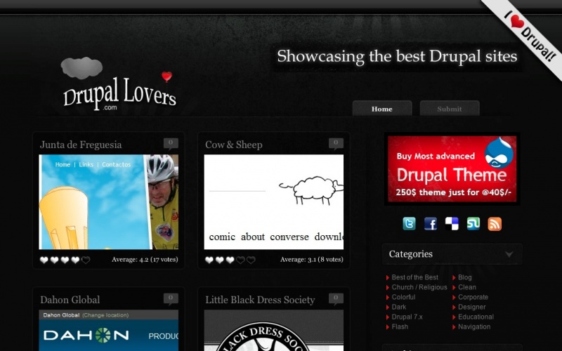 Drupal sites showcase screenshot